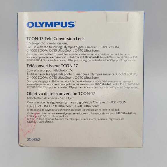 NOS Olympus TCON-17 1.7X Telephoto Conversion 200862 Lens 55mm for C-5050 C-4000 - Picture 3 of 11